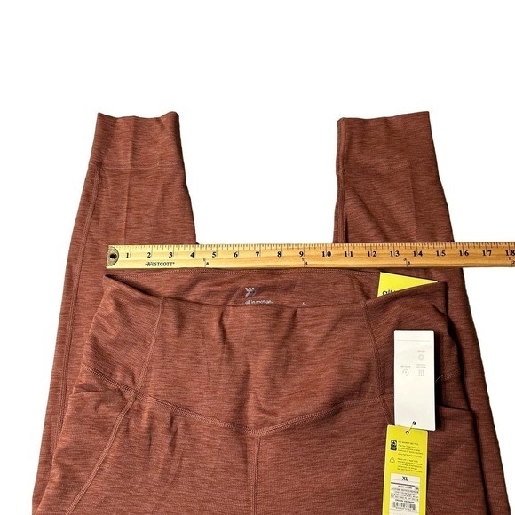 All In Motion Leggings Womens XL Heathered Red Ribbed Pockets High Rise NEW - Picture 5 of 10